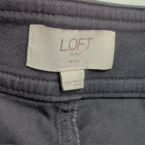 LOFT Charcoal Button-Front Mini Skirt - Picture 3 of 4